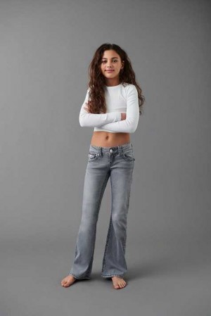 Grey Young Gina Tricot Chunky Low Flared Jeans | 98IJNXYOF