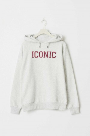 Grey Young Gina Tricot Y Basic Hoodie | 24LYKTJAR