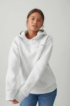 Grey Young Gina Tricot Y Basic Hoodie | 75VQWRDBL