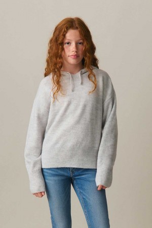 Grey Young Gina Tricot Y Soft Knitted Hoodie | 56DYKNXSR