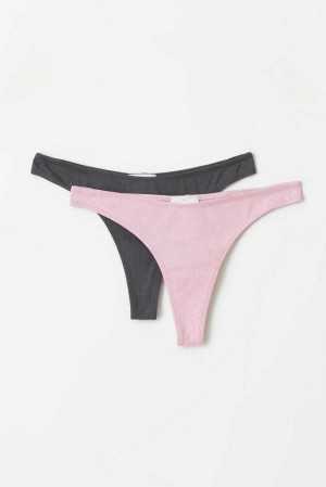 Pink Women Gina Tricot 2-pack Thong | 79PDNQEUO