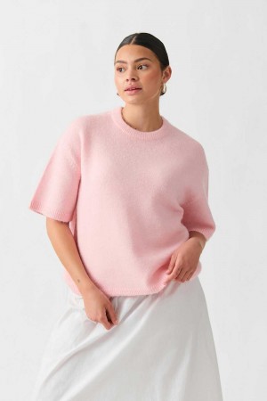 Pink Women Gina Tricot Knitted Sweaters | 97GCOJLSB