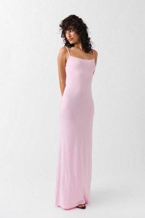 Pink Women Gina Tricot Maxi Slip Dress | 67SLTFMWH