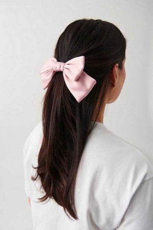 Pink Young Gina Tricot Satin Bow Hair Clips | 78QHPWLAI