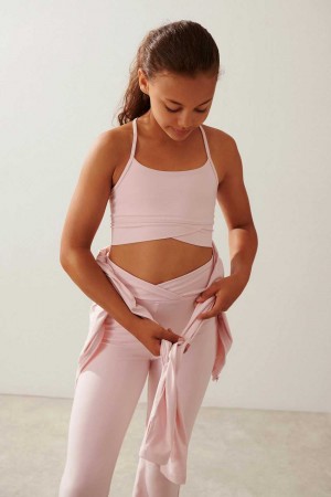 Pink Young Gina Tricot Sporty Yoga Top | 96FYKVDHO