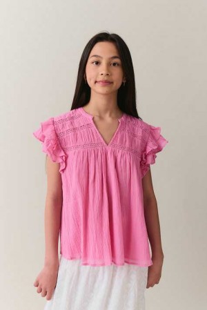 Pink Young Gina Tricot Y Boho T Shirts | 41WVTIBDH