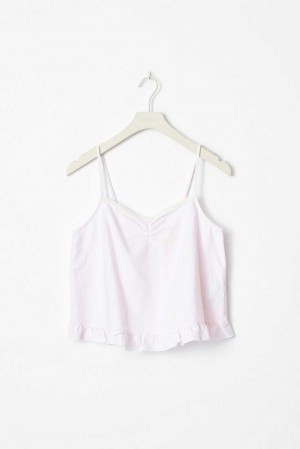 Pink Young Gina Tricot Y Cotton Tank Top | 73JLWXODM