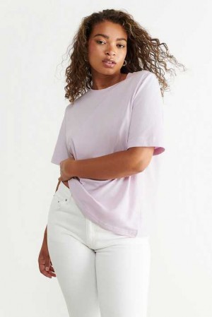 Purple Women Gina Tricot Basic Original T Shirts | 78ZLGVMXI