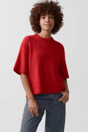 Red Women Gina Tricot Knitted Sweaters | 05VKSLIYC