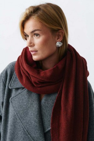 Red Women Gina Tricot Soft Knitted Scarf | 56NGPKSCH