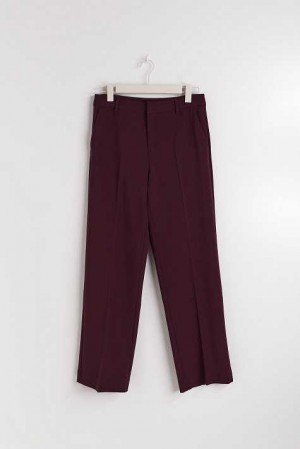 Red Women Gina Tricot Straight Petite Trousers | 61QUWCKBR