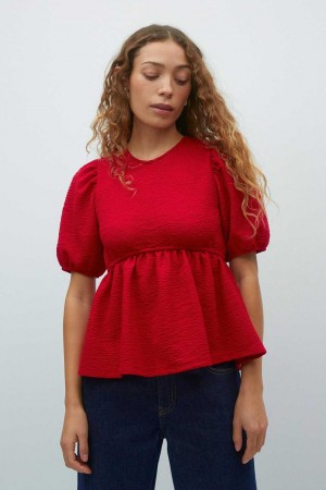 Red Women Gina Tricot Tie Back Top | 36KZACNQG