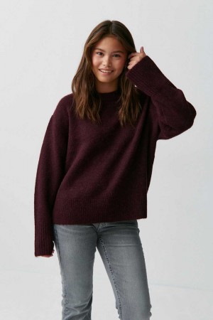 Red Young Gina Tricot Oversized Sweaters | 54QYKWBMI