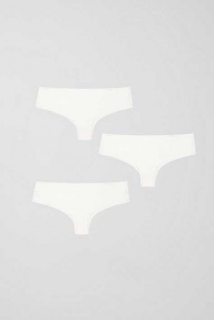 White Women Gina Tricot 3-pack Invisible Brazilian Panty | 83ILCDHXM