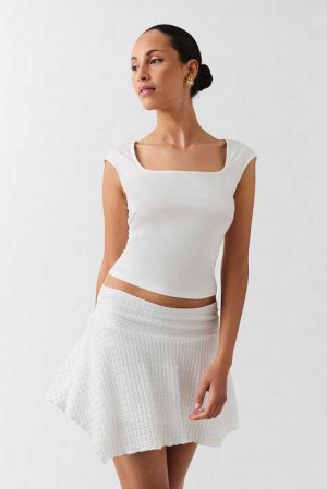 White Women Gina Tricot Assymetric Mini Skirts | 87RHLZNGK