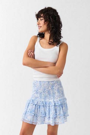 White Women Gina Tricot Boho Smock Skirts | 17NPWAHJX