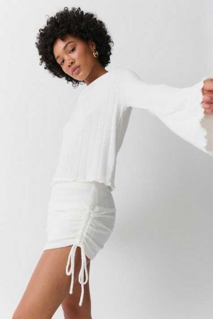 White Women Gina Tricot Drawstring Skirts | 36PJGSDWF