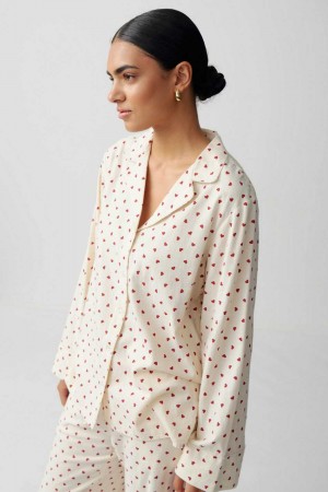 White Women Gina Tricot Flannel Pyjamas | 59DZFWYNI