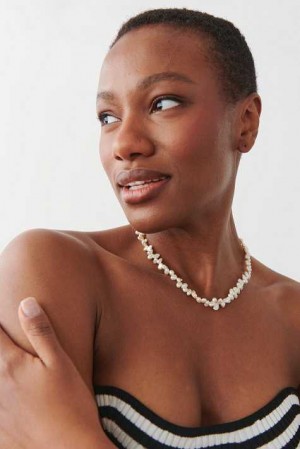 White Women Gina Tricot Fresh-water Pearl Necklace | 76UKTQLMI