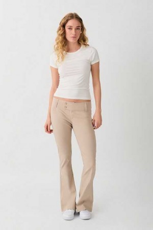 White Women Gina Tricot Low Rise Bootcut Trousers | 14PEWQUNF