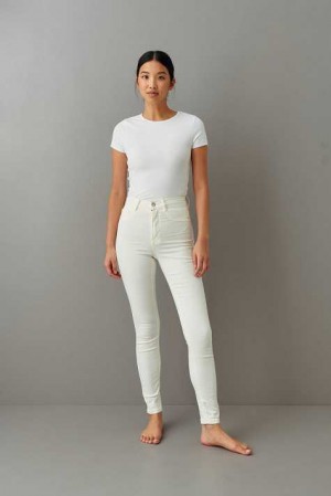 White Women Gina Tricot Molly High Waist Jeans | 28WMOITSP