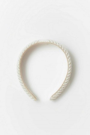 White Women Gina Tricot Pearl Headband | 01GSMAUKP