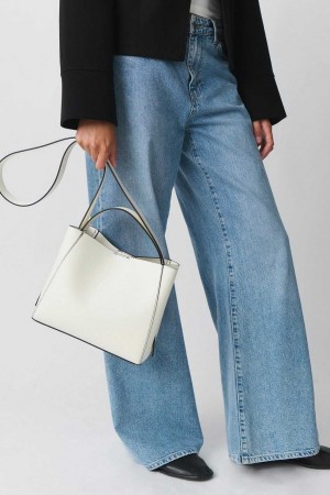 White Women Gina Tricot Pu Midi Bag | 42ABNCPXR