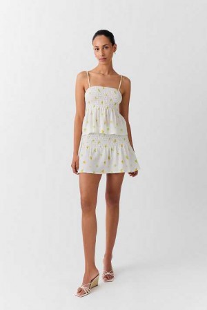 White Women Gina Tricot Short Smock Skirts | 91GNFTLQA