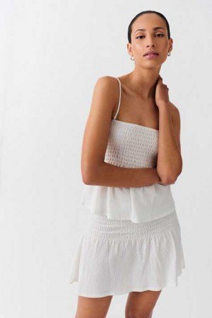 White Women Gina Tricot Short Smock Skirts | 80RGWAFQP