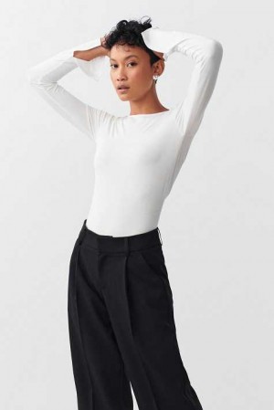 White Women Gina Tricot Soft Touch Sweaters | 46TMNHYBD