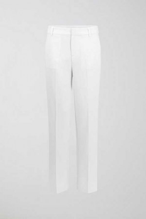 White Women Gina Tricot Straight Petite Trousers | 95PIWQTLM