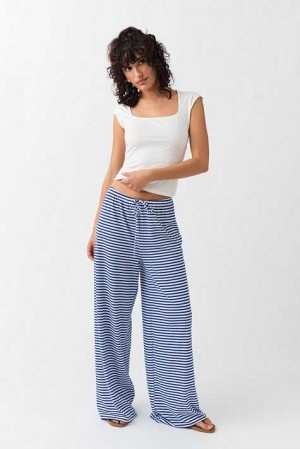 White Women Gina Tricot Striped Soft Pyjamas | 95NXUJTIA