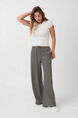 White Women Gina Tricot Striped Soft Trousers | 70MJFQRUX