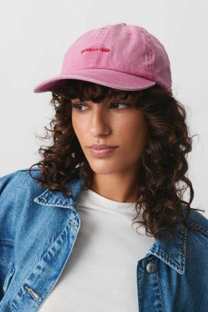 White Women Gina Tricot Washed Cotton Cap | 67WHQTRVP