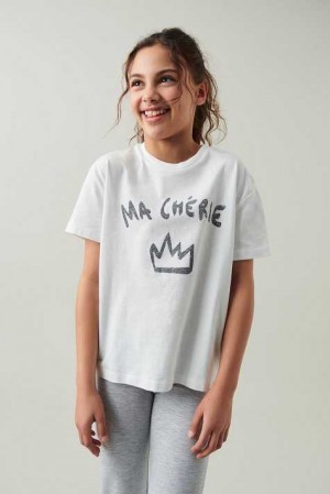 White Young Gina Tricot Chunky T Shirts | 82ZFRJPOU