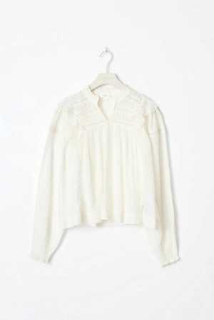 White Young Gina Tricot Y Boho Lace Blouse | 05VMTIDRS