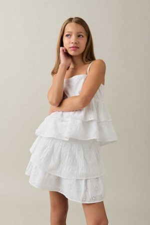 White Young Gina Tricot Y Cute Frill Skirts | 47MHBOZGT