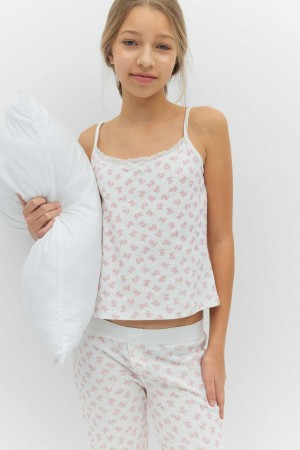 White Young Gina Tricot Y Lace Tank Top | 95JYGKHVE