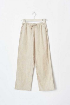 White Young Gina Tricot Y Linenmix Trousers | 80RQCODHX