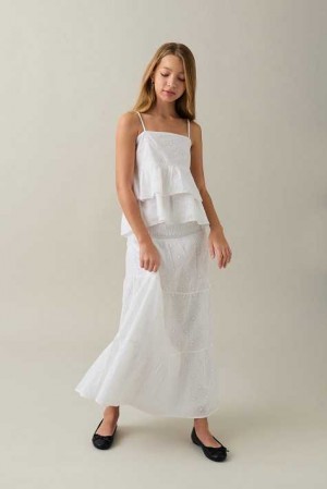 White Young Gina Tricot Y Maxi Skirts | 08DXYRIKA