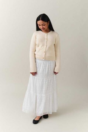 White Young Gina Tricot Y Maxi Skirts | 35DYWMERU