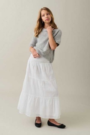 White Young Gina Tricot Y Maxi Skirts | 91VGLIFUJ